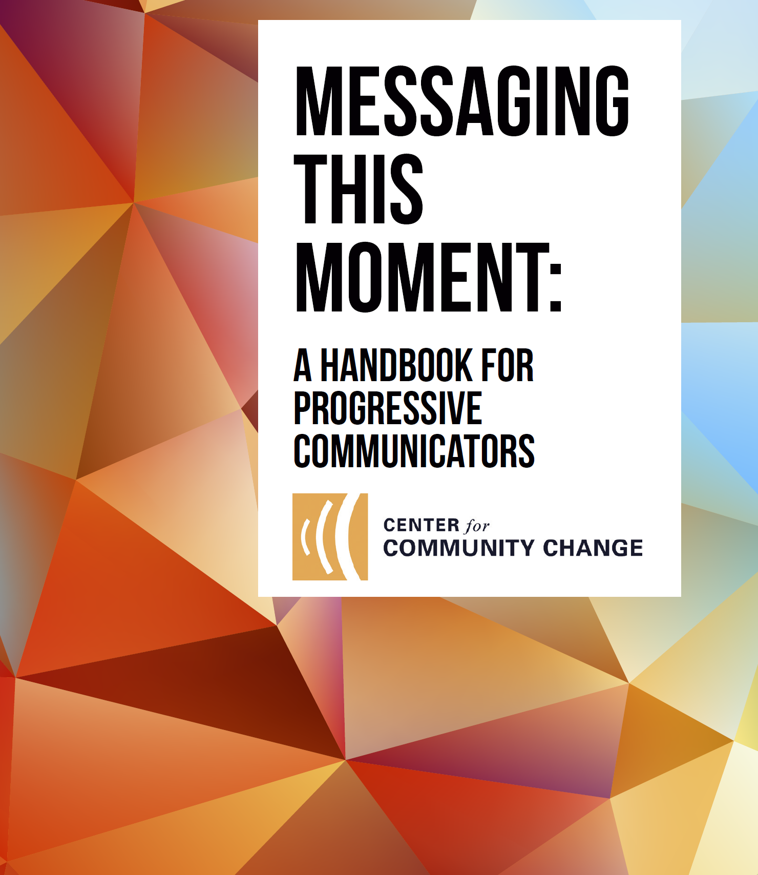 Cover of "Messaging the Moment" featuring geometric shapes behind title text.